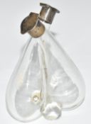 George V hallmarked silver mounted double oil bottle, London 1922, maker's mark indistinct, height