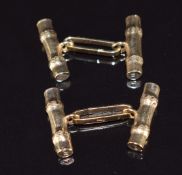 A pair of 9ct gold cufflinks in the form of bamboo, 11.7g