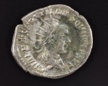 Roman Imperial silver Antoninianus of Hostilian (as Caesar), 251AD, F