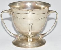 Edward VII Goldsmiths & Silversmiths Company Arts & Crafts or Art Nouveau hallmarked silver twin