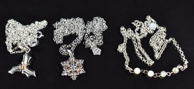 Three silver Clogau necklaces