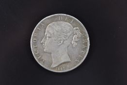 Queen Victoria 1847 young head crown with wreath reverse, ex mount