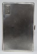 Art Deco hallmarked silver cigarette case with engine turned decoration, Birmingham 1928, maker Adie