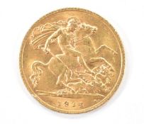 George V 1914 gold half sovereign