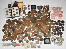 An amateur collection of UK coinage, George I onwards, some contemporary George III forgeries, two