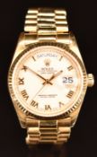Rolex Oyster Perpetual Day-Date 18ct gold gentleman's automatic wristwatch ref. 18038 with day and