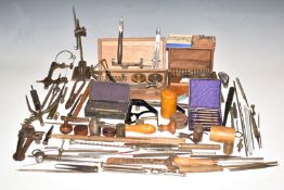 Clock and watch repairers tools to include pin vice type clamp set, collets, pivot or similar tools,