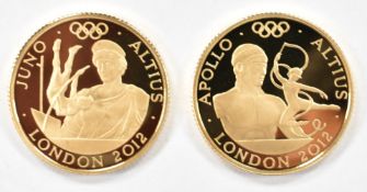 Royal Mint The Gold Series comprising two gold £25 coins, each weighing 8.51g, to commemorate XXX
