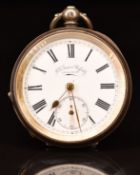J G Graves of Sheffield hallmarked silver open faced pocket watch with inset subsidiary seconds