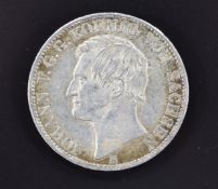 Johann V 1867 German States Saxony Ein Vereinsthaler, XXX Ein Pfund Fein, VF