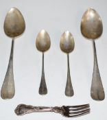 Continental and American silver cutlery comprising pair of table spoons marked Kaiser 800, length