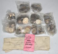 Two hundred Charles and Diana Royal Wedding crowns, in sealed bags of twenty