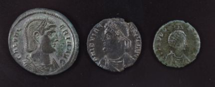 Roman Imperial bronze AE3 coins to include Eudoxia Constantinople 401-3AD, a Jovian Heraclea 363-4AD