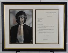 Marty Feldman signed letter dated 9th April 1970, framed with photograph of the actor, letter 22 x