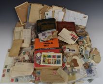 GB and world stamp collection in two old Lincoln albums, one well filled, and loose stamps in bags