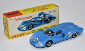 Dinky Toys diecast model Matra 630 with blue body, chrome hubs and racing number '36', 200, in