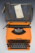 Retro Orange Esselte Lisa 30 typewriter, in carry bag with original instructions