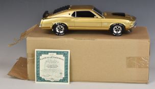 Bradford Exchange diecast model Mustang Boss 429 10K gold plated edition, in original box with