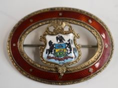 American War of Independence interest Pennsylvania silver and enamel badge, W5.5cm