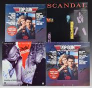 Fatal Attraction, Scandal and Top Gun (two copies) soundtracks, all signed