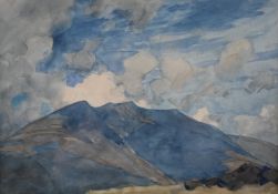 Attributed to Alfred Heaton Cooper watercolour mountain landscape Blencathra (Lake District,
