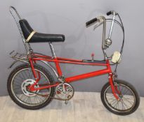 Raleigh Chopper MkII red bicycle, the hub dated 1972