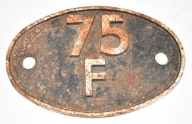 75F Tunbridge Wells West cast iron shed plate with BR(S) verso, W18.5cm