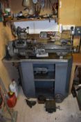 Myford ML7 model engineering or similar lathe with 3 & 4 jaw chucks, W68 milling attachment, cutting