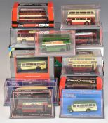 Sixteen Corgi Original Omnibus Company (OOC) diecast model buses, coaches and bus sets, all in