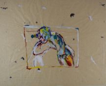 Attributed to Martin Fuller (b 1943) two figures embracing, 51 x 62cm