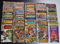 Seventy Bronze and Modern Age Conan the Barbarian comics by Marvel Comics together with 12 Red Sonja