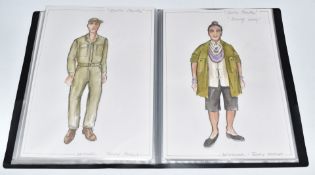 Album of approximately thirty two Terry Parsons costume sketches for the musical South Pacific, each