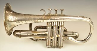 Boosey & Co. Solbron cornet, engraved for the Bentley Colliery silver band (near Doncaster),
