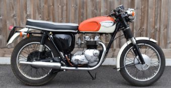 1964 Triumph T90 350cc twin cylinder motorcycle, with non transferable but likely original