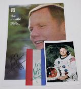 Neil Armstrong (NASA Apollo 11 first man on the moon) signed ribbon. Obtained by the vendor whilst