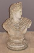 Stone style bust in the classical style, height 54cm