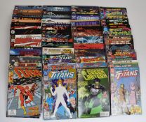 Forty three DC comics including Batman/Aliens, The Flash and The New Titans together with 55