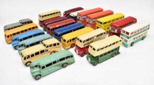 Twenty Dinky Toys diecast model buses and coaches including Observation Coach, Duple Roadmaster etc.