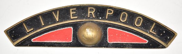 Newton Replicas Liverpool steam railway locomotive nameplate, W36cm