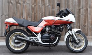 1985 Suzuki GSX 750 ES motorcycle, with German paperwork, dry stored but run regularly, odometer
