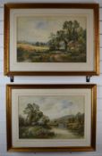 Henry John Kinnaird (1861-1929) pair of watercolours 'Thames near Cookham' and 'A Sussex Lane', both