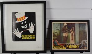 Vintage The Mummy, Karloff cinema advert, 27 x 34cm together with a Black & White Minstrel Show