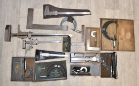 Measuring and marking out equipment including micrometers, height gauges, squares and callipers