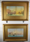 Umberto Ongania (Italian, 1867-1942) pair of watercolour Venetian scenes, each signed lower right,