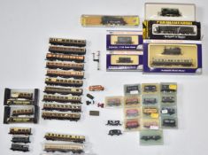 Thirty-eight Graham Farish, Dapol and similar N gauge model railway locomotives, coaches, wagons,