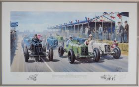 Tony Smith signed limited edition print 'The Start of an Era', 1935 Grand Prix with ERA racing cars,