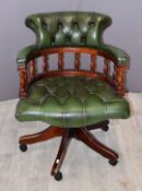 Chesterfield leather captain's or office chair