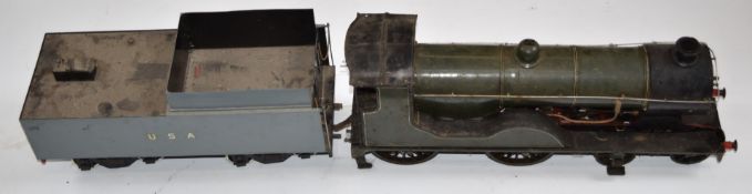 Live steam 3½ inch gauge LSWR Drummond D15 4-4-0 locomotive, length 650cm, together with a bogie