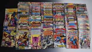One hundred and thirty six Marvel comics comprising 64 West Coast Avengers, 31 Captain America, 22