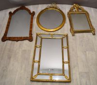 Four various 19thC and later gilt framed mirrors, height of largest 80cm